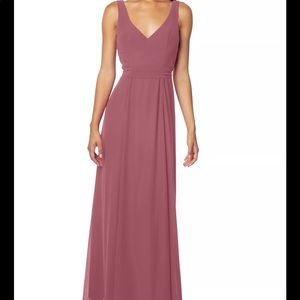 Bridesmaids dress in color rosewood